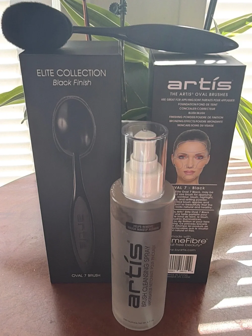 artis Brush Cleansing Spray — Silver Pump Bottle with Black Packaging